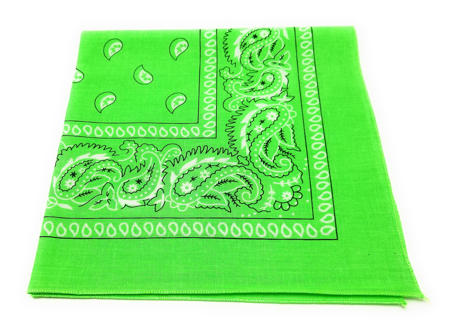 Neon Paisley Bandanas 22X22 Dozen Pack (4 Colors)